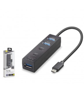 iETOP TU0529 Type-C 3.2 Gen1 Hub 4 Port 5 Gbps 80 cm Siyah