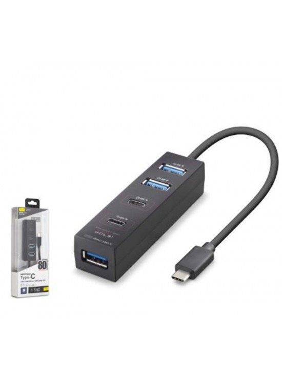 iETOP TU0529 Type-C 3.2 Gen1 Hub 4 Port 5 Gbps 80 cm Siyah iETOP TU0529 Type-C 3.2 Gen1 Hub 4 Port 5 Gbps 80 cm Siyah
