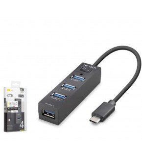iETOP TU329 Type-C 3.1 Gen1 Anahtarlı Hub 4 Port 5 Gbps Siyah