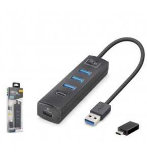 iETOP TU359 USB Type-C 3.2 Gen1 Anahtarlı Hub 4 Port 5 Gbps Siyah