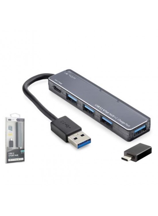 iETOP TU360 USB Type-C 3.1 Gen1 Hub 4 Port 5 Gbps Gri