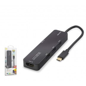 iETOP TUH305 Type-C 3.2 Gen1 Combo Hub PD HDMI 4K 5 Port 5 Gbps Siyah