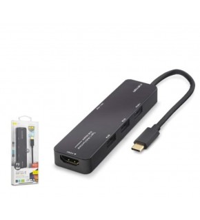 iETOP TUH305 Type-C 3.2 Gen1 Combo Hub PD HDMI 4K 5 Port 5 Gbps Siyah