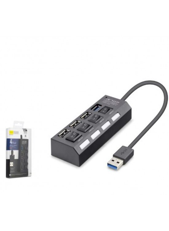 iETOP U3202 USB 3.0 Anahtarlı Hub 4 Port 5 Gbps Siyah