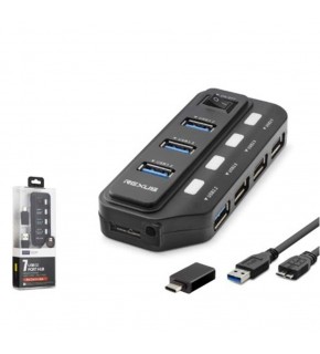 iETOP U332 USB Type-C 3.2 Gen1 Anahtarlı Hub 7 Port 5 Gbps Siyah