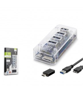 iETOP U336 USB Type-C 3.1 Gen1 Hub 4 Port 5 Gbps Şeffaf
