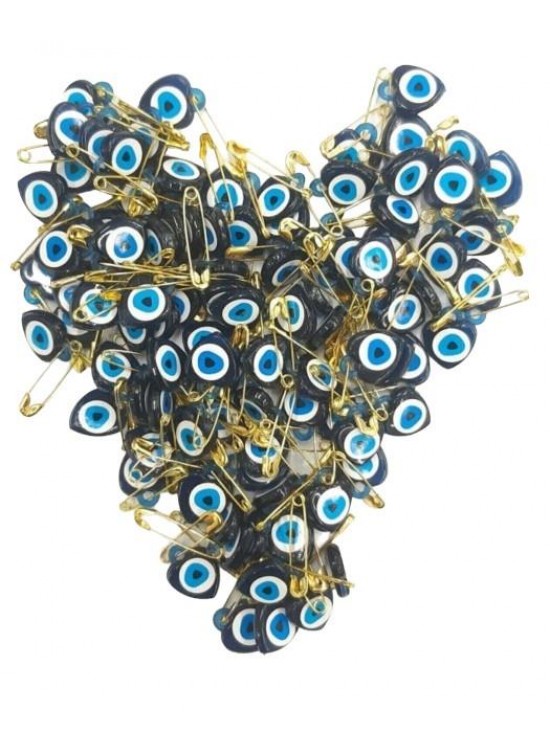 İğneli Nazar Boncuğu 100 Lü Plastik İğneli Nazar Boncuğu 100 Lü Plastik