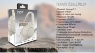 Inca IBK-503B Beyaz 5.3 Bluetooth Wireless Kulaklık Micro Sd Kulaklık 400mah Type-c To USB