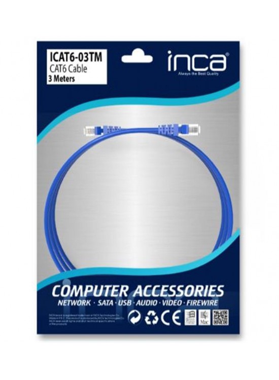 INCA ICAT6-03TM  3  Metre Mavi Kablo