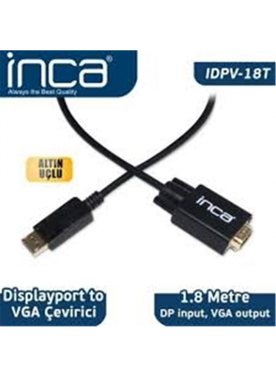 Inca IDPV-18T Displayport To Vga Kablo 1.8mt