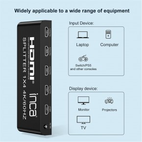 Inca IHSK-460 Hdmı Splitter 1 İn 4Out 4K@60Hz Switch