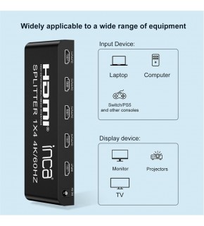 Inca IHSK-460 Hdmı Splitter 1 İn 4Out 4K@60Hz Switch