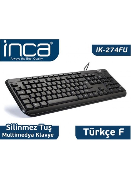 Inca IK-274FU f-usb Multimedya Black Laser Prınt Klavye