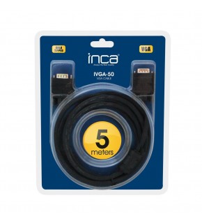 Inca IVGA-50 Vga 5MT Altın Uçlu Blister VGA Kablo ( yüzde 99.50 Bakır)