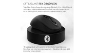 INCA IWM-288T Bluetooth 5.4 + 2.4G Kablosuz Optik Mouse 800-1200-1600 Dpı (1xaa Pil İçinde)