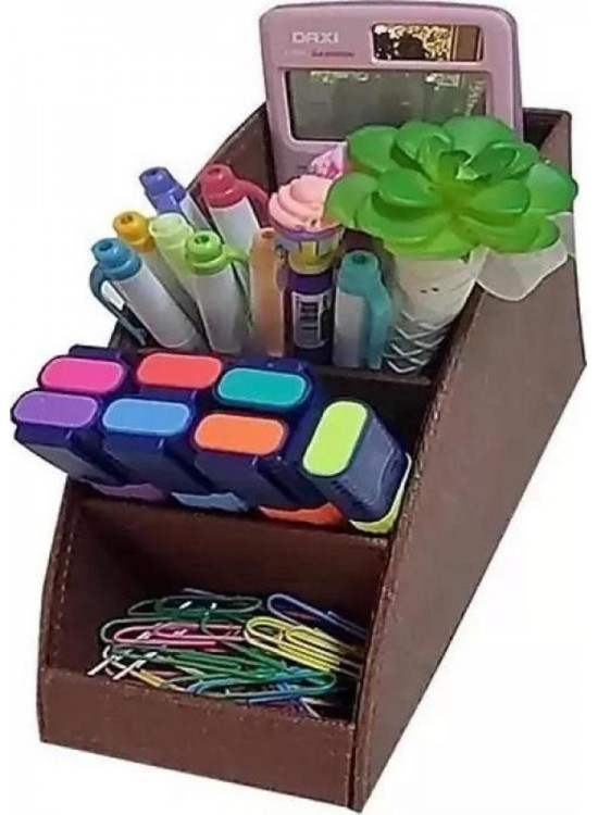 Inn Design Organizer Kalemlik Beyoğlu Serisi Deri Kahve 11x20x9.5 Cm DD-1216