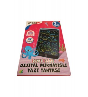 Inox Dijital Yazı Tahtası 10" Mıknat Renkli Ekran 09575