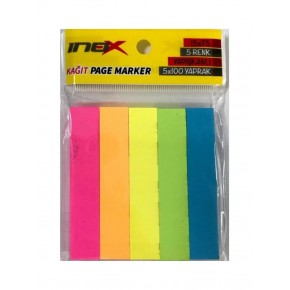 İnox Yapışkanlı Kağıt Page Marker 15x75 5 Renk 100 (1 Adet)