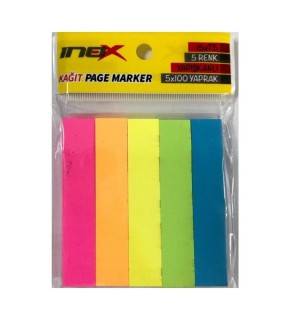 İnox Yapışkanlı Kağıt Page Marker 15x75 5 Renk 100 (1 Adet)