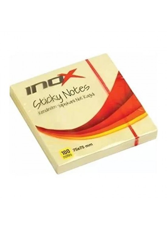 Inox Yapışkanlı Not Kağıdı Şeffaf 75x75 Sarı 09643 (1 Adet)