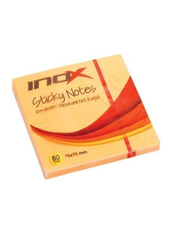 Inox Yapışkanlı Not Kağıdı Şeffaf 75x75 Turuncu 09650 (1 Adet)