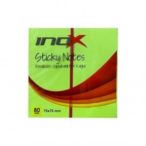 Inox Yapışkanlı Not Kağıdı Şeffaf 75x75 Yeşil 09674 (1 Adet)
