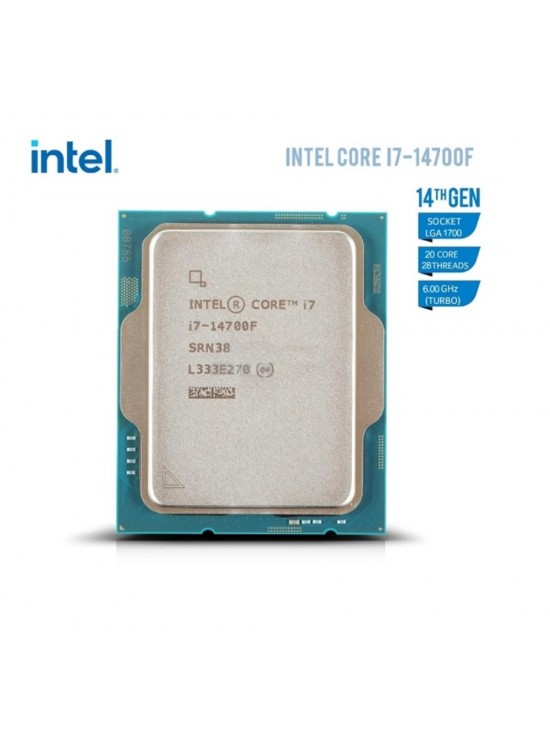 Intel Core i7 14700F TRAY 2.1GHz 20 Çekirdek 33MB L3 Önbellek Soket 1700 Kutusuz İşlemci