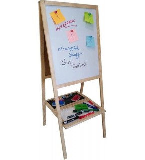 İnter Çift Taraflı Ahşap Çerçe Yazı Tahtası 40x50