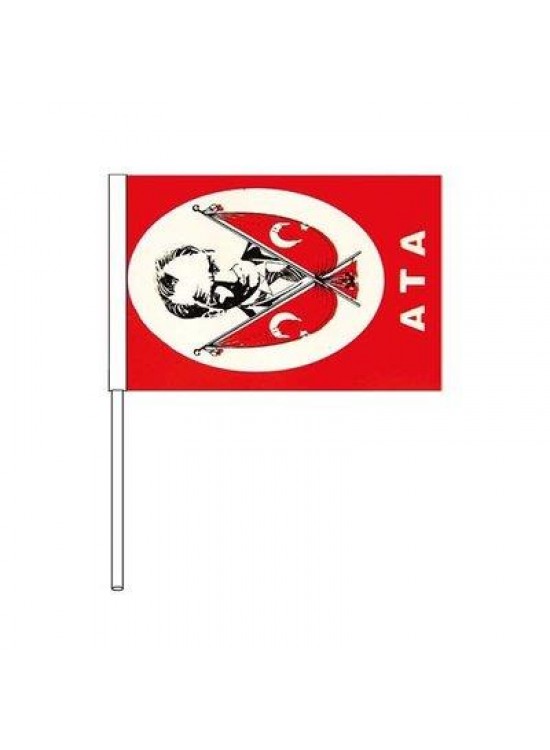 İpli Kağıt Bayrak Orta Boy Atalı 40 Lı 8X13