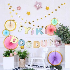 İyi Ki Doğdun Makaron Banner Varaklı