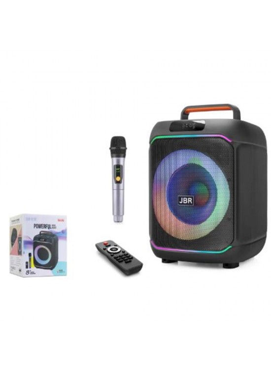 JBR JBR818 Karaoke Mikrofonlu Bluetooth Hoparlör FM Radyo 40W 8 İnç RGB Kumandalı Siyah JBR JBR818 Karaoke Mikrofonlu Bluetooth Hoparlör FM Radyo 40W 8 İnç RGB Kumandalı Siyah