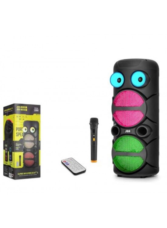 JBR JBR8809 Karaoke Mikrofonlu Bluetooth Hoparlör FM Radyo 20W 2x8 İnç RGB Kumandalı Siyah JBR JBR8809 Karaoke Mikrofonlu Bluetooth Hoparlör FM Radyo 20W 2x8 İnç RGB Kumandalı Siyah