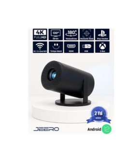 JEERO HY300PRO 4K ANDROID12 PORTABLE PROJEKTÖR (950-4K-ANDROID)SİYAH