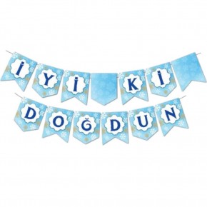 Kağıt Banner Kar Teması İyi ki Doğdun