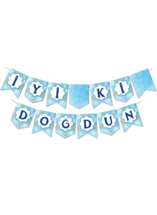 Kağıt Banner Kar Teması İyi ki Doğdun