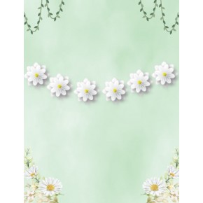 Kağıt Banner Papatya Tema Ponponlu 6 Parça