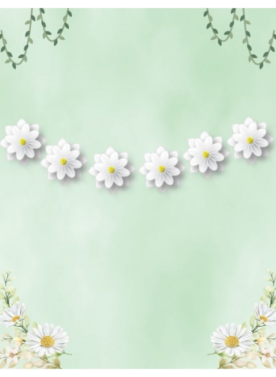 Kağıt Banner Papatya Tema Ponponlu 6 Parça