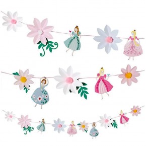 Kağıt Banner Prenses Temalı Ponponlu