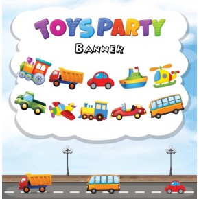 Kağıt Banner Taşıtlar Temalı 10 Parça