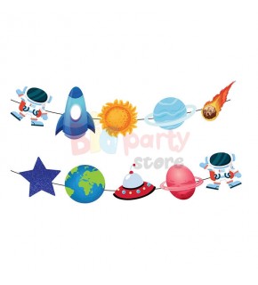 Kağıt Banner Uzay Parti Set 10 Parça