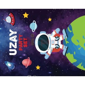 Kağıt Banner Uzay Parti Set 10 Parça