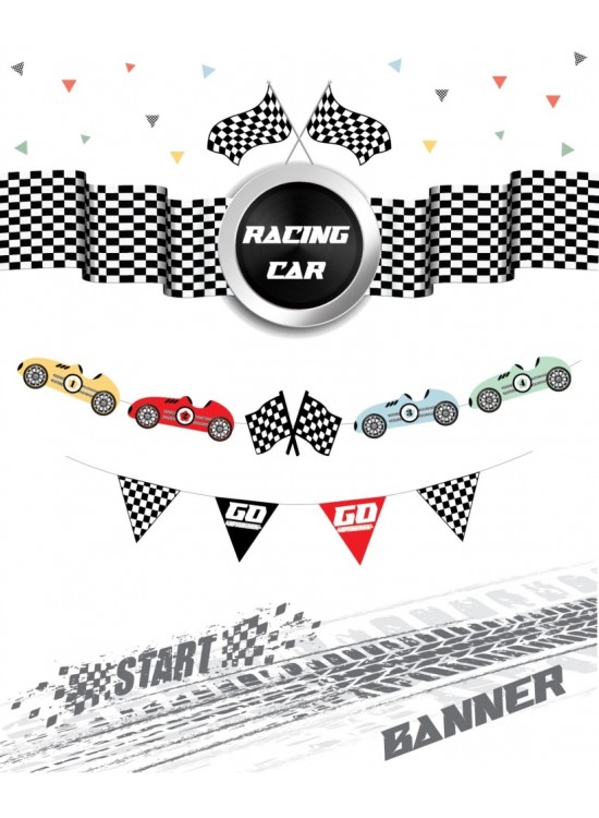 Kağıt Banner Yarış Arabaları Temalı 9 Parça Kağıt Banner Yarış Arabaları Temalı 9 Parça