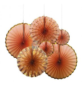 Kağıt Yelpaze 6 Lı Varaklı Set