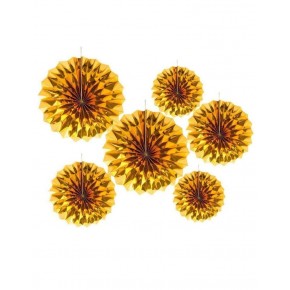 Kağıt Yelpaze Altın 6 Lı