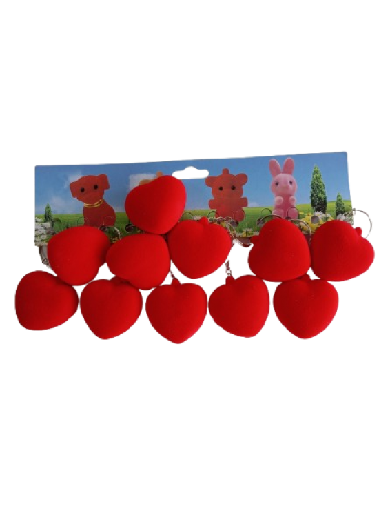 Kalp Desenli Renkli Emojili Anahtarlık (1 Adet)