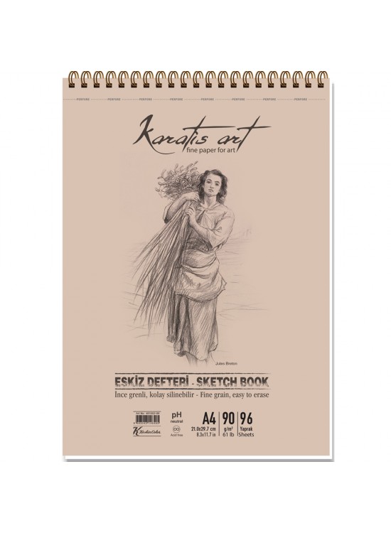 Karatis Eskiz Blok Spiralli  Art 90 GR A5 40 YP 481006-99