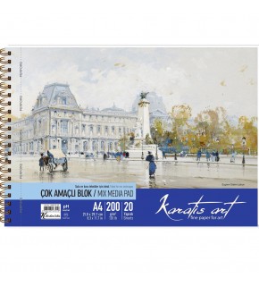 Karatis Resim Blok Spiralli Art 200 GR A4 20 YP 486010-99