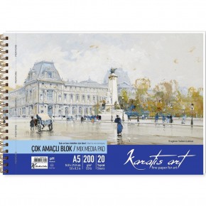Karatis Resim Blok Spiralli Art 200 GR A5 20 YP 486009-99