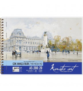 Karatis Resim Blok Spiralli Art 200 GR A5 20 YP 486009-99