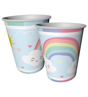 Karton Bardak Gökkuşağı Temalı 8 oz - 8 li